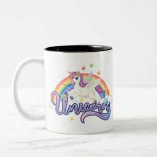 Mooie Regenboog Eenhoorn Tweekleurige Koffiemok