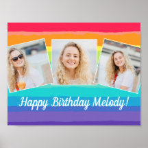Mooie regenboog fotocollage Aangepaste verjaardags
