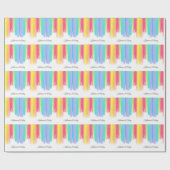 Mooie regenboog gepersonaliseerde bruiloft cadeaupapier (Vlak)