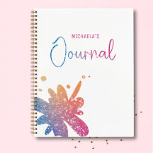 Mooie Regenboog Glitter Spat Journal Notitieboek