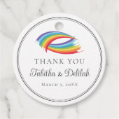 Mooie regenboog golven LGBT bruiloft Bedankjes Labels (Voorkant)