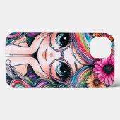 Mooie Regenboog Haar Chibi Meisje Hoesje (Achterkant (horizontaal))