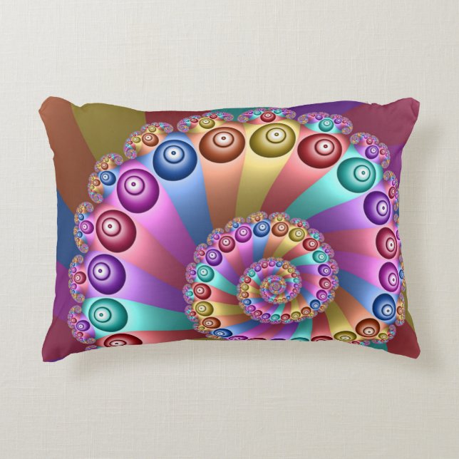 Mooie Regenboog Kleuren Abstracte Fractal Art Accent Kussen (Voorkant)