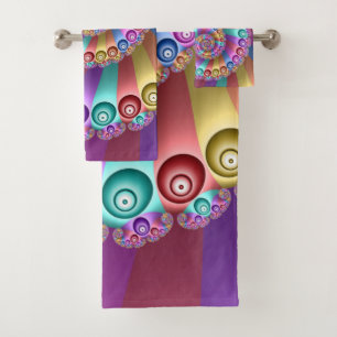Mooie Regenboog Kleuren Abstracte Fractal Art Bad Handdoek