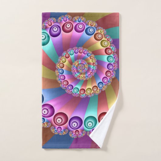 Mooie Regenboog Kleuren Abstracte Fractal Art Bad Handdoek (Handdoek)