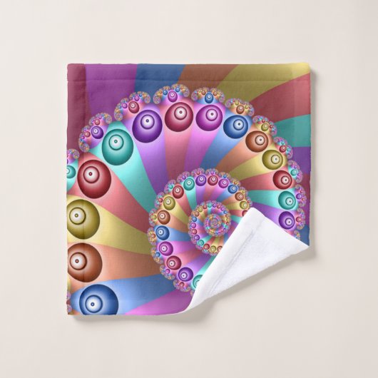 Mooie Regenboog Kleuren Abstracte Fractal Art Bad Handdoek (Wasdoekje)