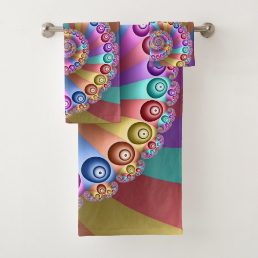 Mooie Regenboog Kleuren Abstracte Fractal Art Bad Handdoek (Insitu)