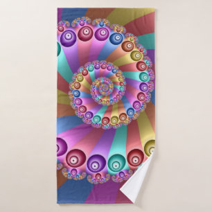 Mooie Regenboog Kleuren Abstracte Fractal Art Badhanddoek