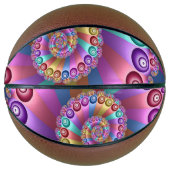 Mooie Regenboog Kleuren Abstracte Fractal Art Basketbal (Voorkant)