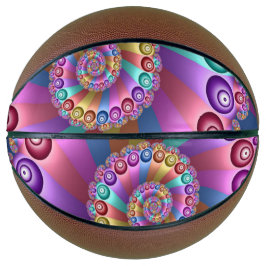 Mooie Regenboog Kleuren Abstracte Fractal Art Basketbal
