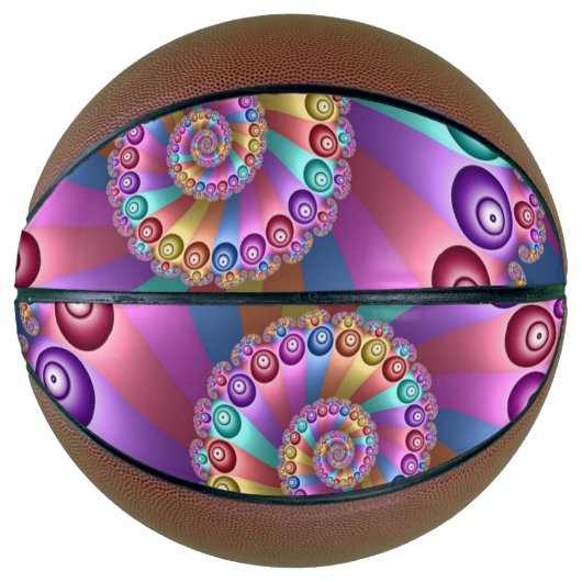 Mooie Regenboog Kleuren Abstracte Fractal Art Basketbal (Voorkant)