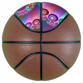 Mooie Regenboog Kleuren Abstracte Fractal Art Basketbal (Rechts)