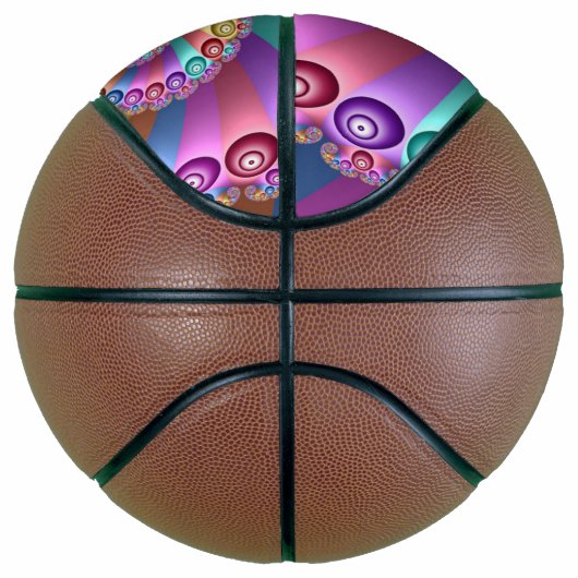 Mooie Regenboog Kleuren Abstracte Fractal Art Basketbal (Rechts)