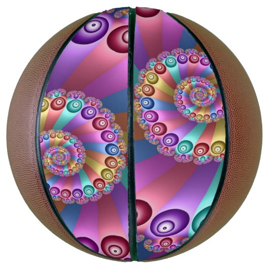 Mooie Regenboog Kleuren Abstracte Fractal Art Basketbal (Verticaal)