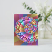 Mooie Regenboog Kleuren Abstracte Fractal Art Briefkaart (Staand voorkant)