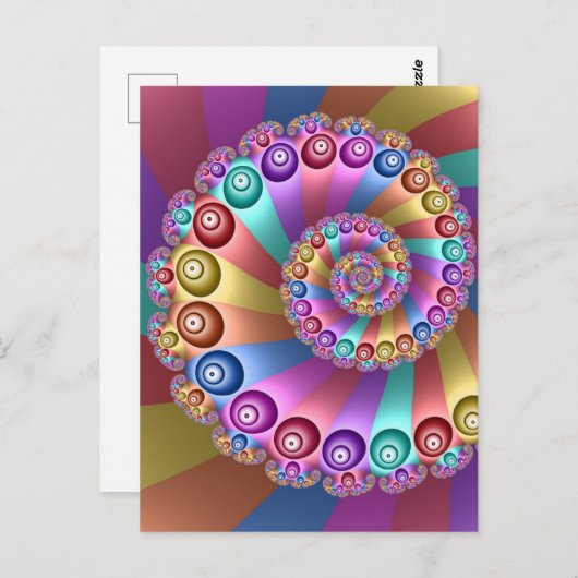 Mooie Regenboog Kleuren Abstracte Fractal Art Briefkaart (Voorkant / Achterkant)