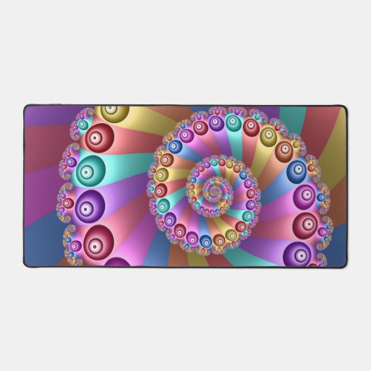 Mooie Regenboog Kleuren Abstracte Fractal Art Bureaumat (Voorkant)