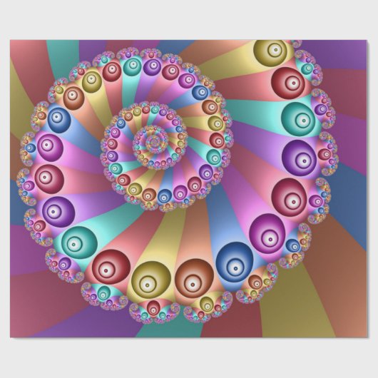 Mooie Regenboog Kleuren Abstracte Fractal Art Cadeaupapier (Vlak)