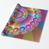 Mooie Regenboog Kleuren Abstracte Fractal Art Cadeaupapier (Uitgerold)
