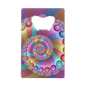 Mooie Regenboog Kleuren Abstracte Fractal Art Creditkaart Flessenopener (Achterkant)