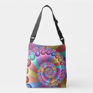 Mooie Regenboog Kleuren Abstracte Fractal Art Crossbody Tas