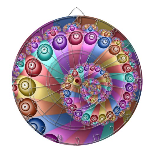 Mooie Regenboog Kleuren Abstracte Fractal Art Dartbord (Voorkant)
