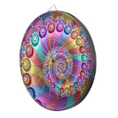 Mooie Regenboog Kleuren Abstracte Fractal Art Dartbord (Voorkant Rechts)