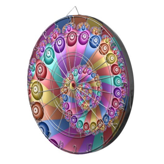 Mooie Regenboog Kleuren Abstracte Fractal Art Dartbord (Voorkant Rechts)