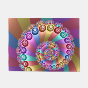 Mooie Regenboog Kleuren Abstracte Fractal Art Deurmat