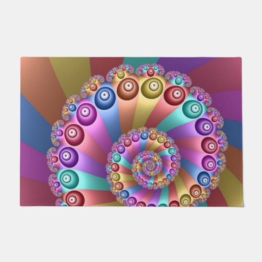 Mooie Regenboog Kleuren Abstracte Fractal Art Deurmat (Voorkant)