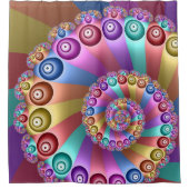 Mooie Regenboog Kleuren Abstracte Fractal Art Douchegordijn (Voorkant)