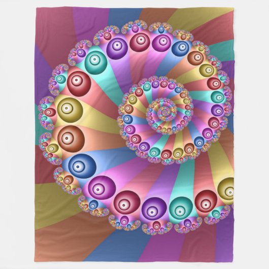 Mooie Regenboog Kleuren Abstracte Fractal Art Fleece Deken (Voorkant)