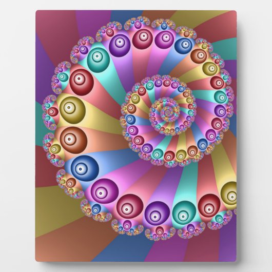 Mooie Regenboog Kleuren Abstracte Fractal Art Fotoplaat (Voorkant)
