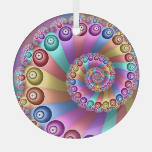 Mooie Regenboog Kleuren Abstracte Fractal Art Glas Ornament