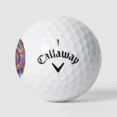 Mooie Regenboog Kleuren Abstracte Fractal Art Golfballen (Logo)
