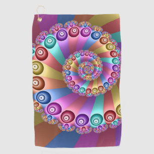 Mooie Regenboog Kleuren Abstracte Fractal Art Golfhanddoek