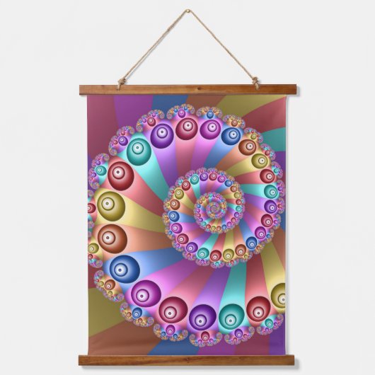 Mooie Regenboog Kleuren Abstracte Fractal Art Hangend Wandkleed (Voorkant)