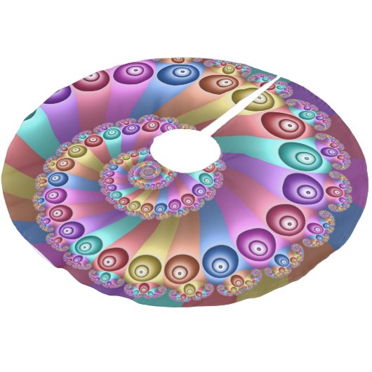 Mooie Regenboog Kleuren Abstracte Fractal Art Kerstboom Rok (Gekanteld)