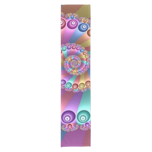 Mooie Regenboog Kleuren Abstracte Fractal Art Korte Tafelloper (Voorkant)