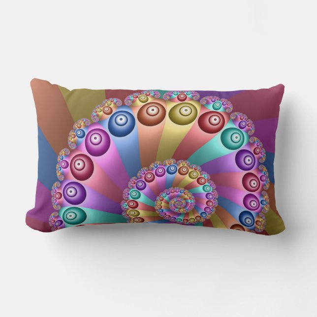 Mooie Regenboog Kleuren Abstracte Fractal Art Kussen (Voorkant)