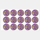 Mooie Regenboog Kleuren Abstracte Fractal Art Labels (Vel)