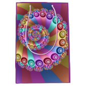 Mooie Regenboog Kleuren Abstracte Fractal Art Medium Cadeauzakje (Voorkant)