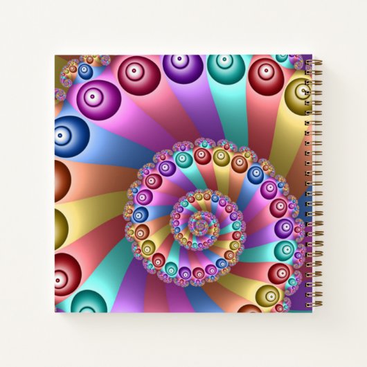 Mooie Regenboog Kleuren Abstracte Fractal Art Naam Notitieboek (Achterkant)