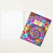 Mooie Regenboog Kleuren Abstracte Fractal Art Naam Planner (Display)