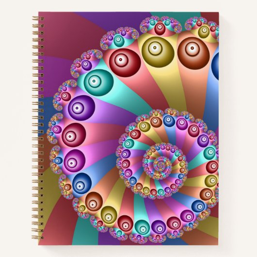 Mooie Regenboog Kleuren Abstracte Fractal Art Notitieboek (Voorkant)