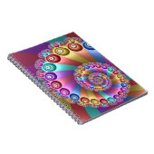 Mooie Regenboog Kleuren Abstracte Fractal Art Notitieboek (Rechterzijde)