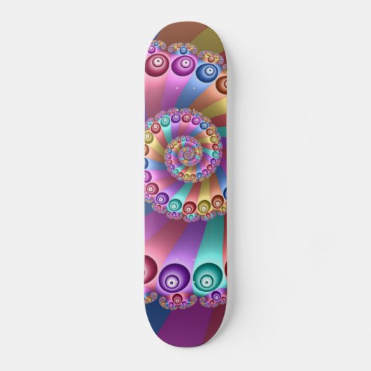 Mooie Regenboog Kleuren Abstracte Fractal Art Persoonlijk Skateboard (Voorkant)