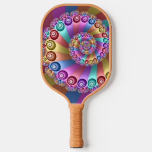 Mooie Regenboog Kleuren Abstracte Fractal Art Pickleball Paddle