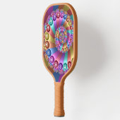 Mooie Regenboog Kleuren Abstracte Fractal Art Pickleball Paddle (Links)