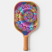 Mooie Regenboog Kleuren Abstracte Fractal Art Pickleball Paddle (Achterkant)